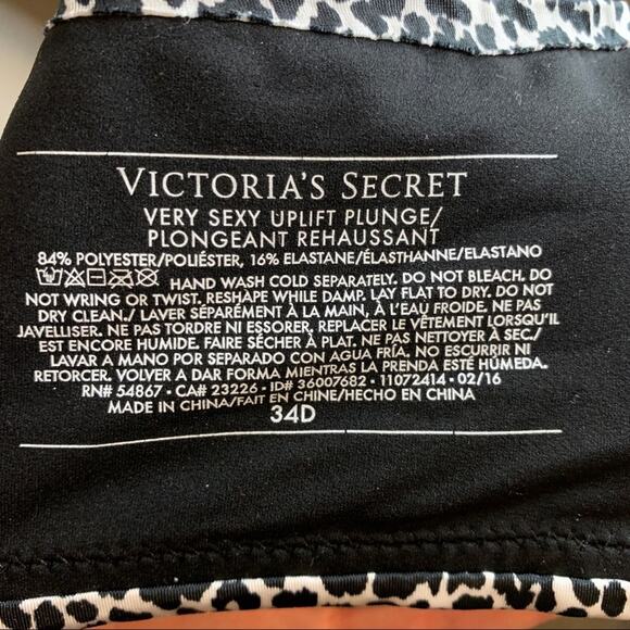 Victoria's Secret Very Sexy Uplift Plunge Bra 34D Leopard Print - Picture 4 of 5